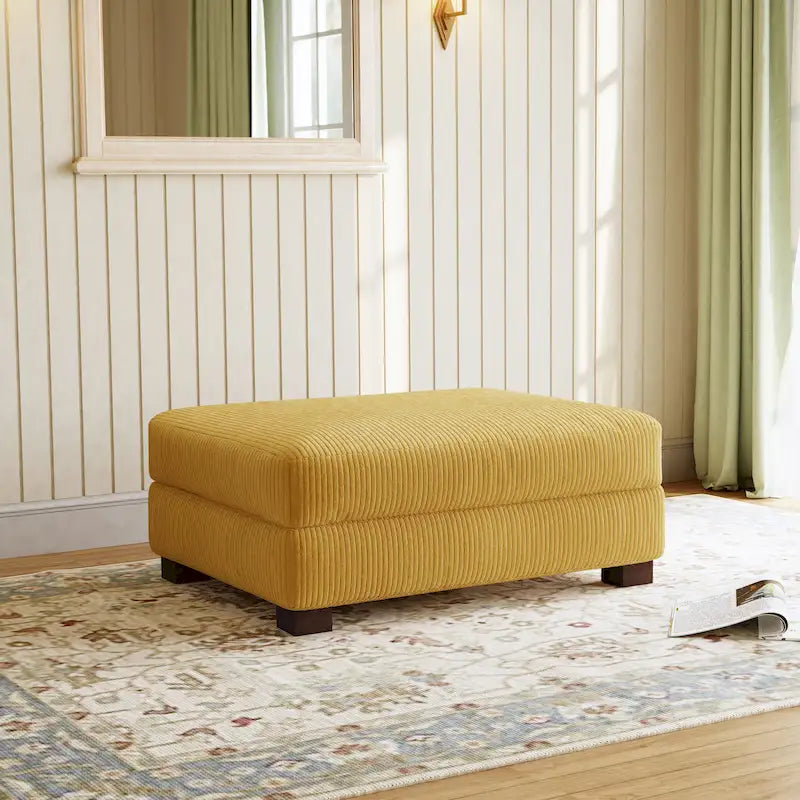 Pouf Ottomano Accento Oversize in Velluto a Coste Moderno