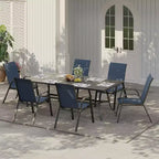 Sedie da patio, Set di 4/6 sedie da pranzo impilabili per esterni in textilene leggero per tutte le stagioni con braccioli per cortile, bordo piscina