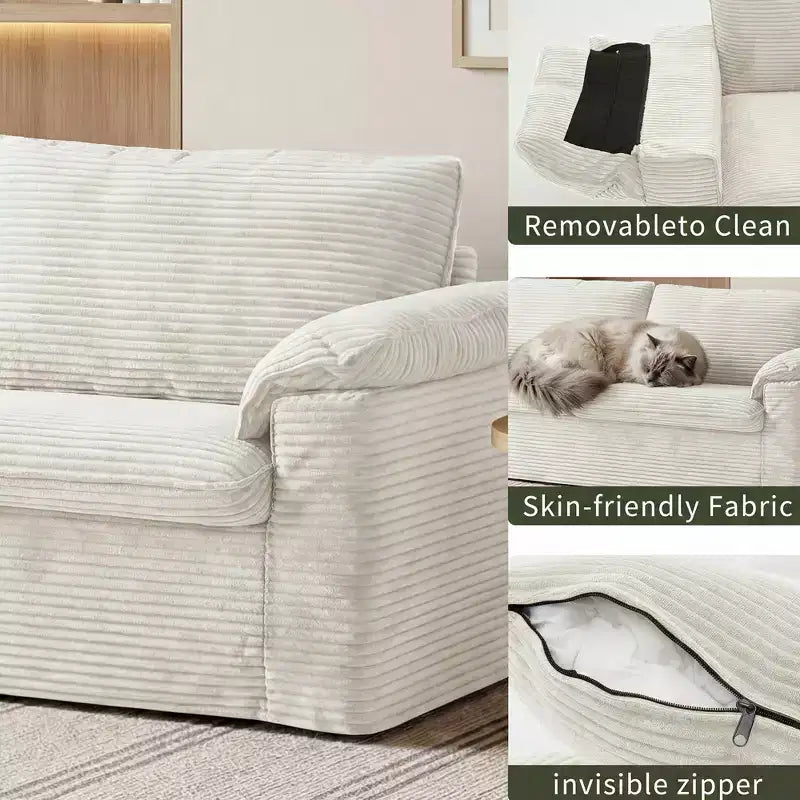 Dyonery 86 Divano a due posti Cloud, Seduta Profonda e Ampi Braccioli con Cuscini, Telaio Robusto, Design Ergonomico Traspirante