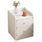 Table de chevet simple en bois naturel blanc à 2 tiroirs