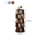 Bibliothèque cylindrique en bois brun à dos ouvert et rotative