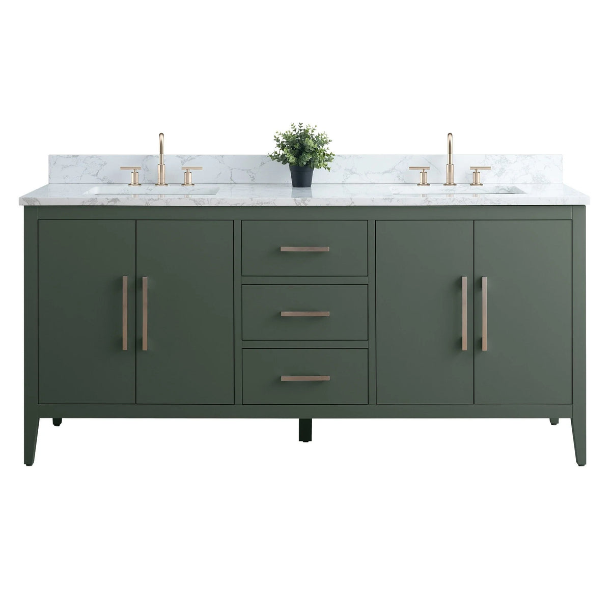 Mobile lavabo doppio Vanity Art 72 per bagno, con top in marmo tecnico