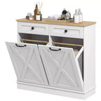 HOMCOM Mobile Lavanderia Inclinabile Contenitore Bagno con 2 Cesti Rimovibili e 2 Cassetti