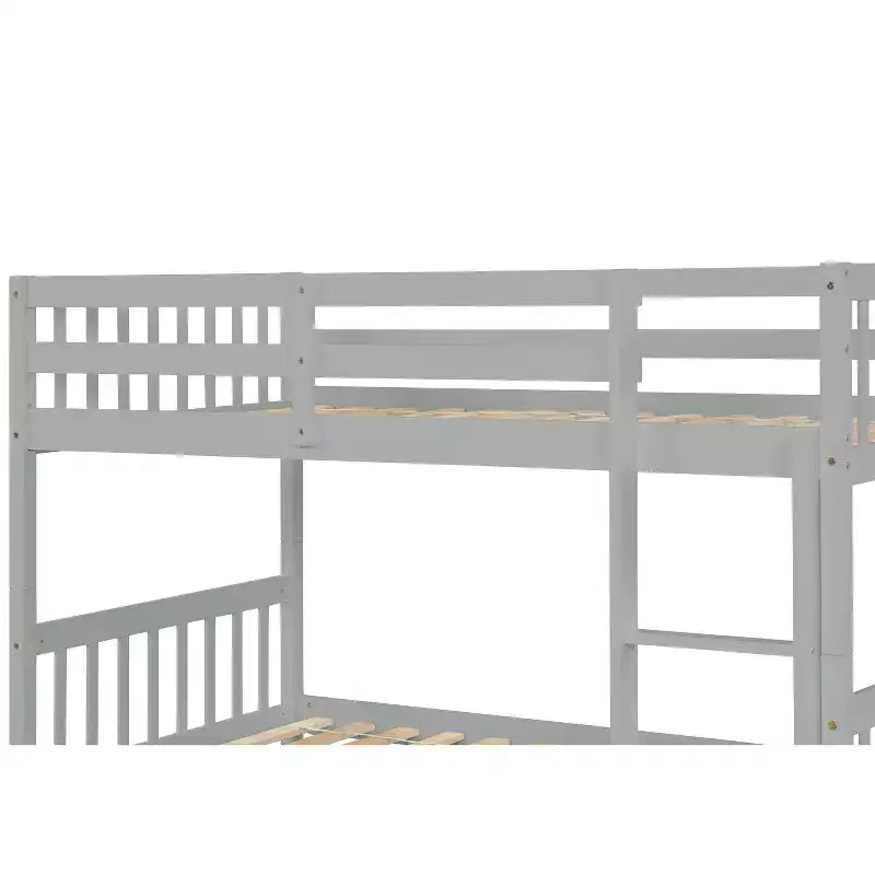 Letto a castello moderno in legno a una piazza con letto estraibile, convertibile in 2 letti
