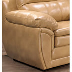 Set Divano, Divanetto e Poltrona Simon in Gel di Pelle Marrone Chiaro Tan