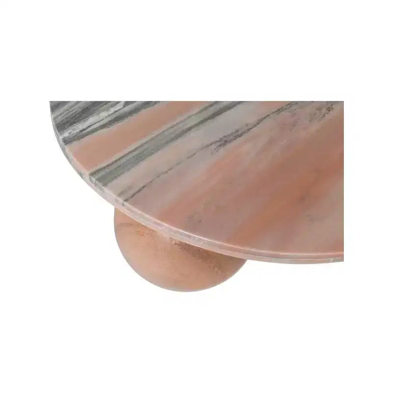 Tavolino da caffè rotondo in marmo con gambe a sfera, multicolore, 4-6 posti a sedere